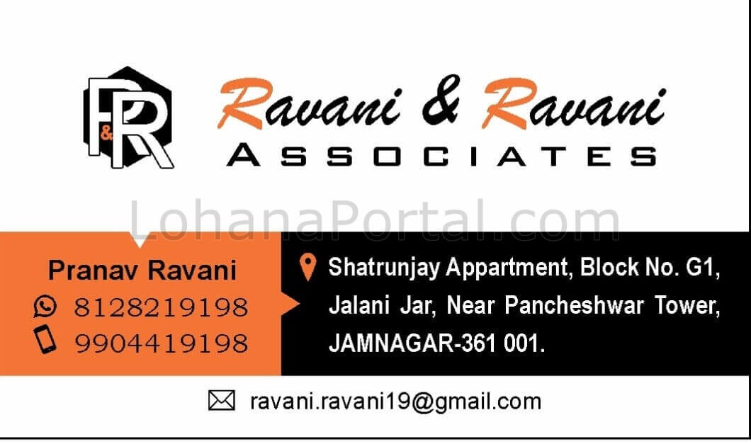 Ravani & Ravani Associates Visiting Card