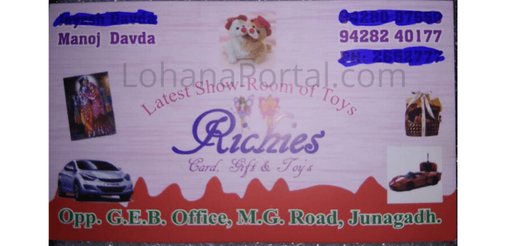 Richies Card, Gift & Toys Visiting Card